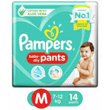 PAMPERS BABY DRY MEDIUM 14 PANTS                 